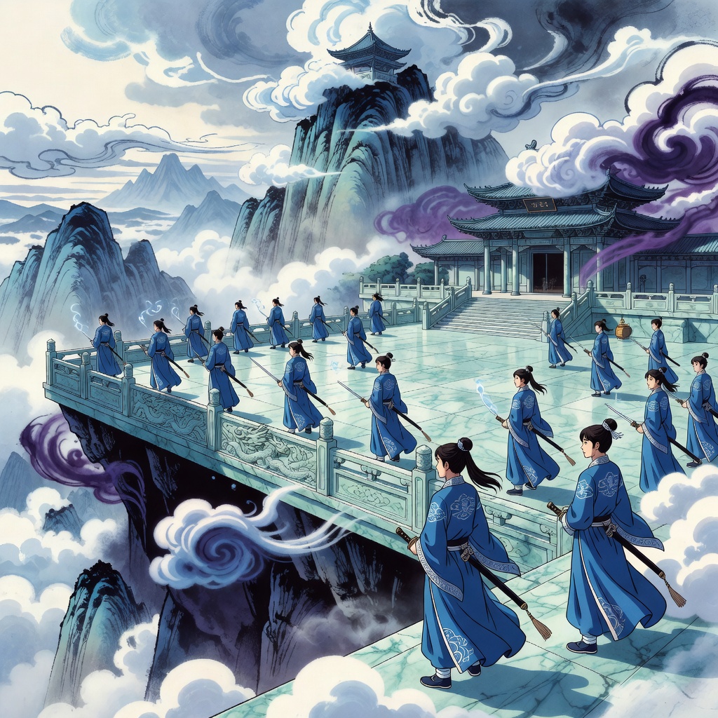 Atop Mount Qingyun, the winds and clouds begin to rise